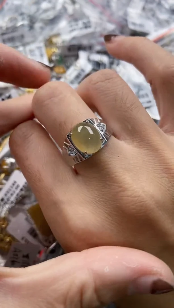 银S925镶嵌戒指翡翠111   6