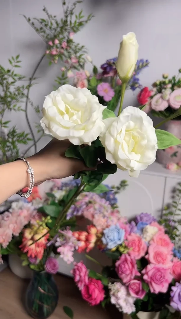 (****柳2枝白色手感保湿洋桔梗