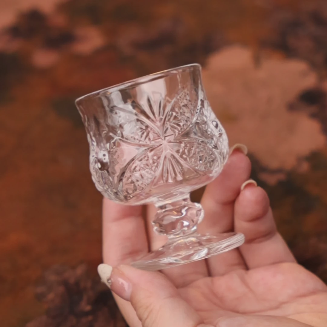 刻花高脚杯花茶杯 A13274