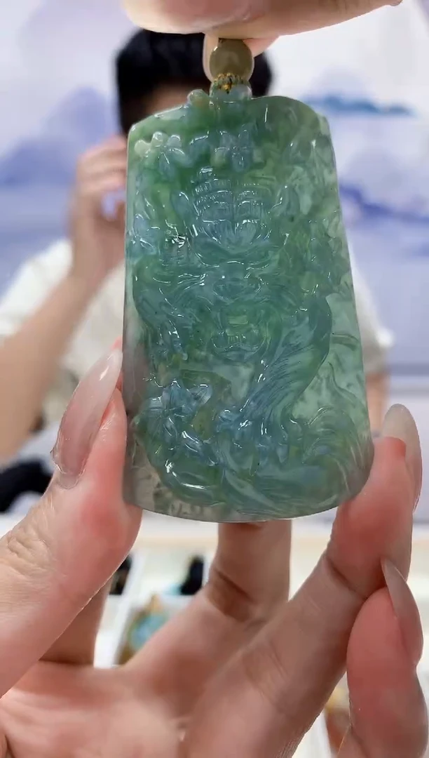 定制翡翠未镶嵌5028MM-毛货挂件163