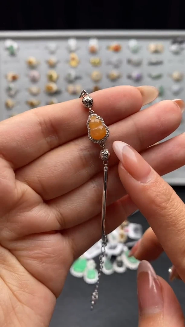 银S925镶嵌戒指翡翠天然A货翡翠