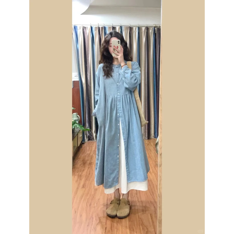 早秋搭配一整套法式新款长袖衬衫连衣裙秋季显瘦长裙a半身裙套装