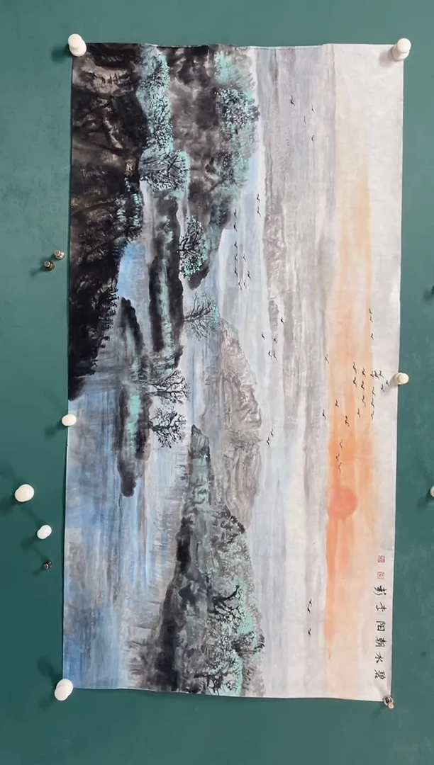 国画李彭老师山水作品福利