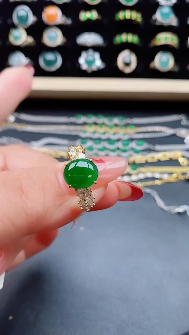 【闪购商品】翡翠戒指银S925镶嵌0805