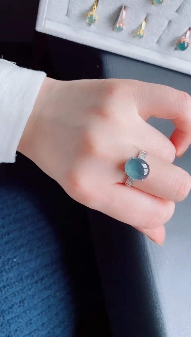 【闪购商品】翡翠戒指银S925镶嵌天然a货翡翠270