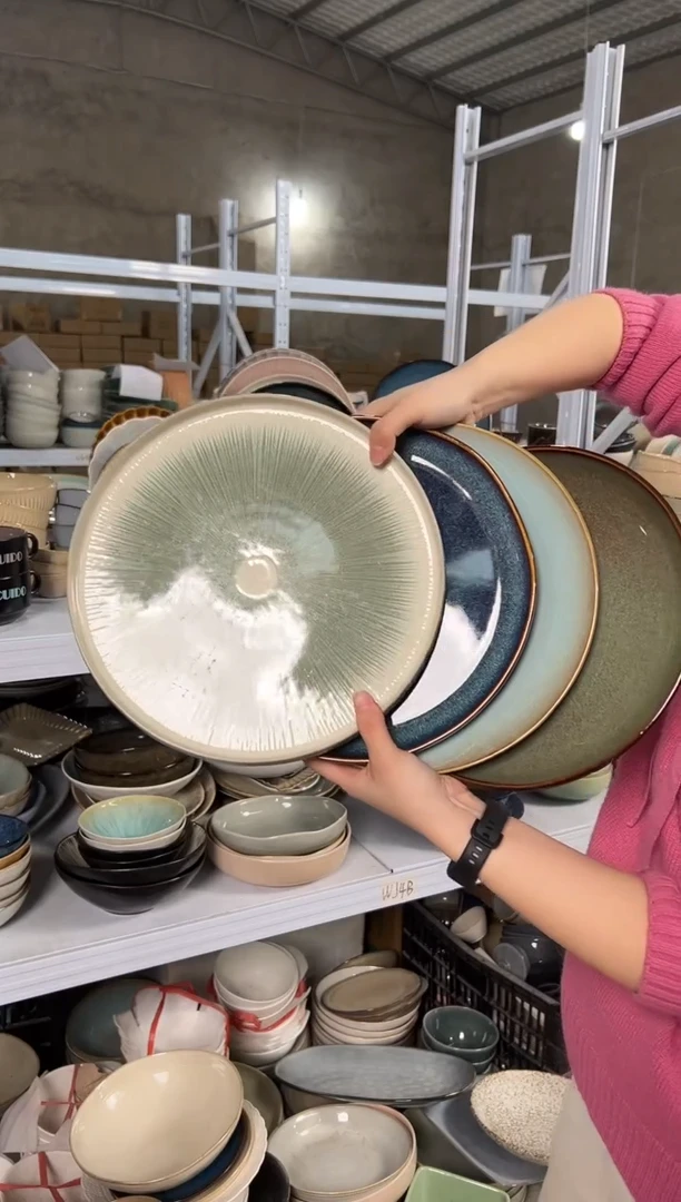 陶瓷外贸尾货瑕疵满20包邮X4大盘10.5英寸