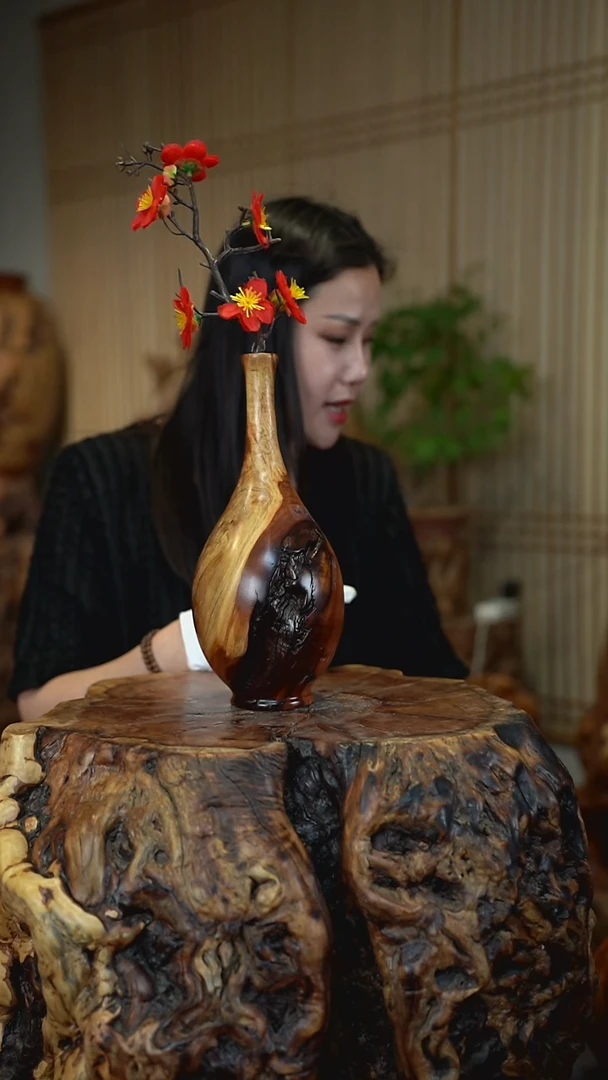 枣木雷击枣木富贵瓶