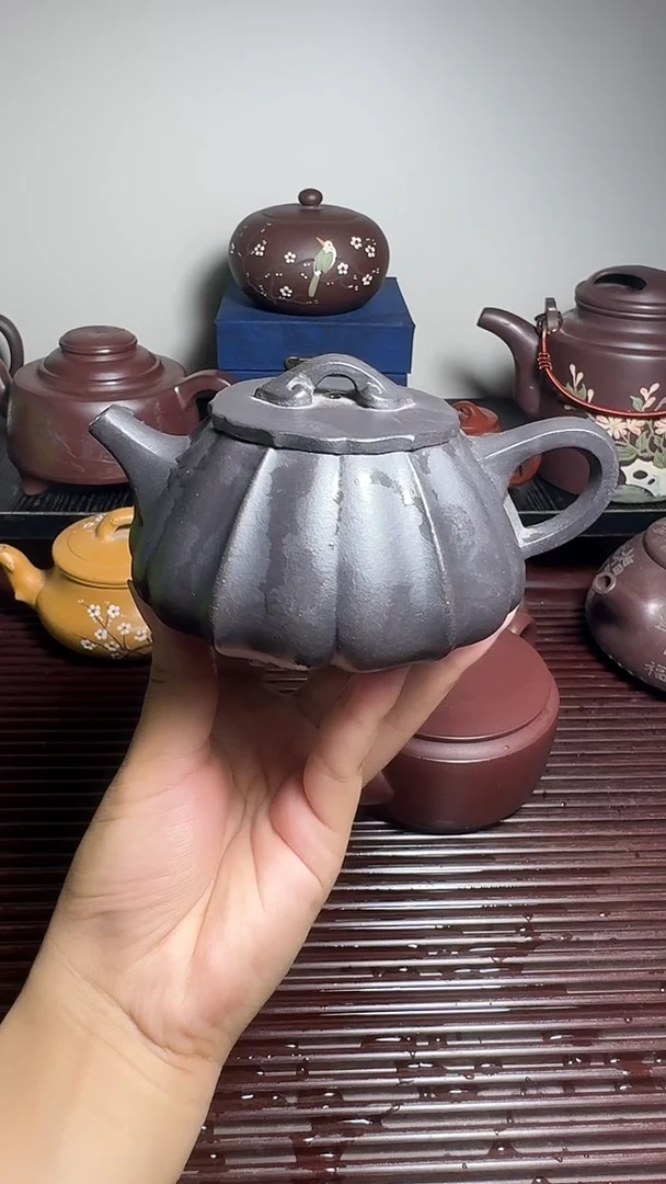 茶壶紫砂石黄筋纹瓢约290cc