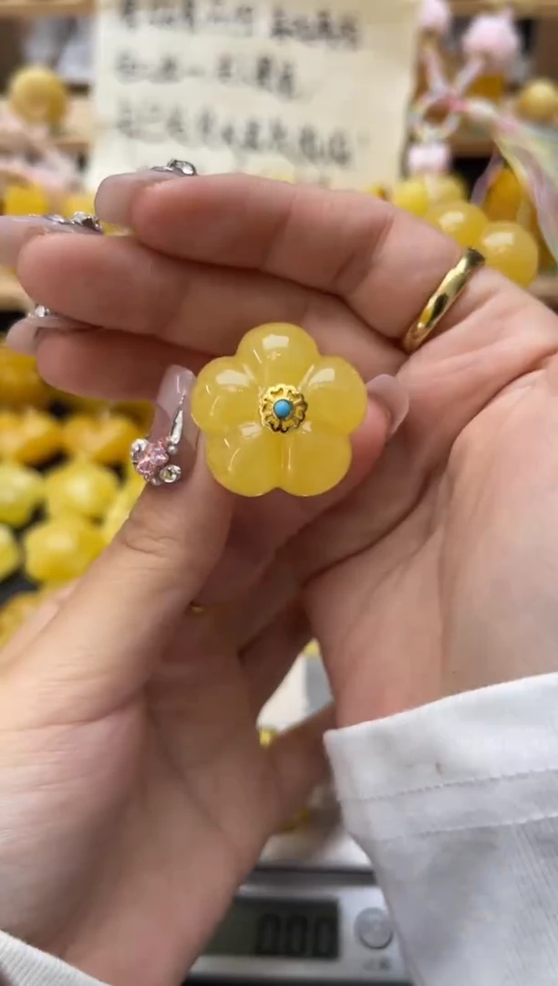 琥珀银S925镶嵌珠宝奇石101琥珀蜜蜡微瑕