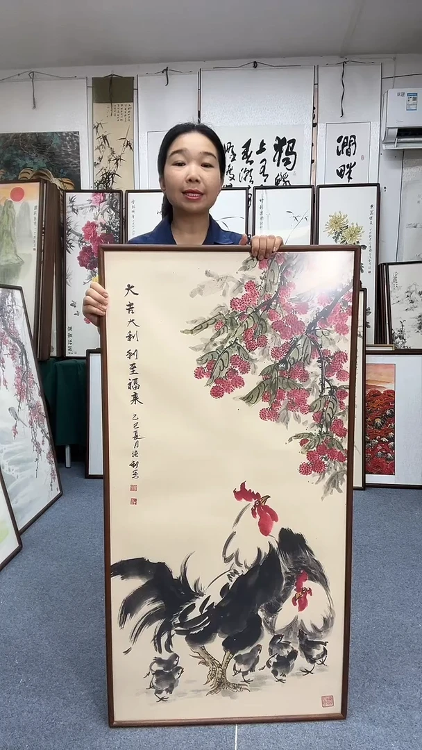 国画62*92实木画框京东包邮手绘