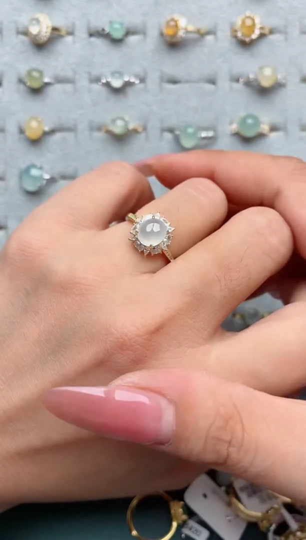 银S925镶嵌戒指翡翠.