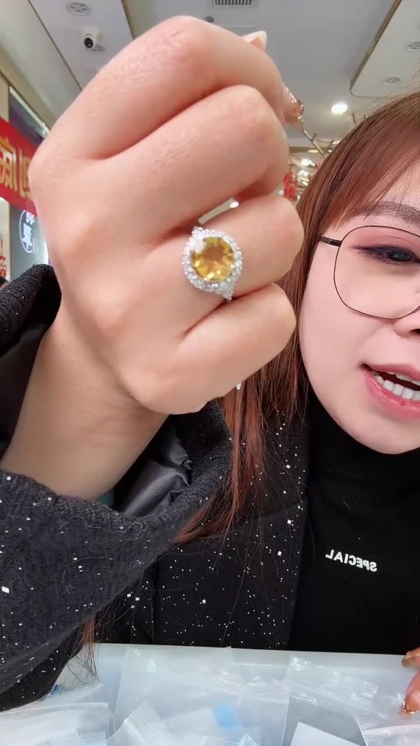 【闪购商品】水晶戒指银S925镶嵌戒指