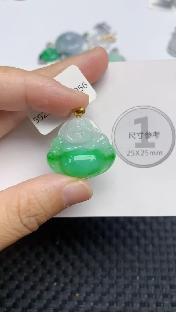 颈饰18K金镶嵌翡翠天然缅甸A货翡翠百元以上9元证书费自理