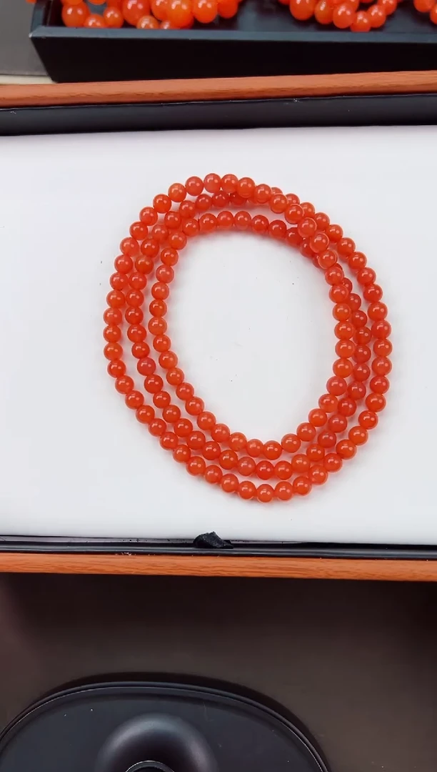【闪购商品】南红玛瑙长串未镶嵌滴水洞亮光高品5+一条