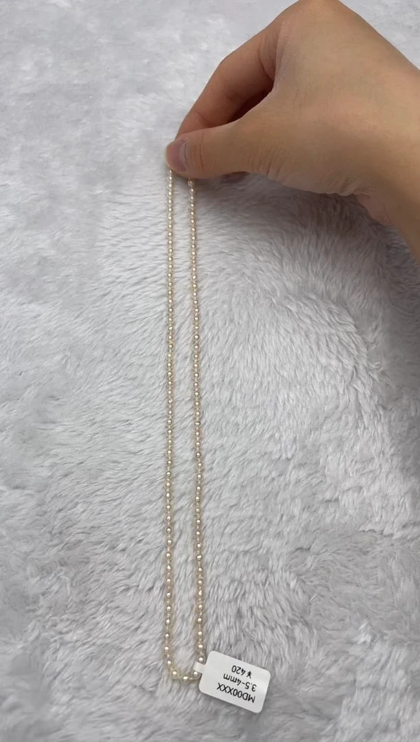 项链银S925镶嵌海水珍珠AK羽皇金3.5-4mm