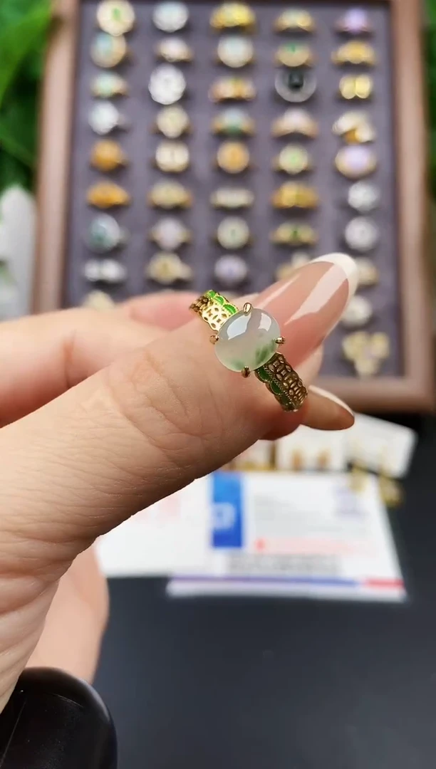 银S925镶嵌戒指翡翠12