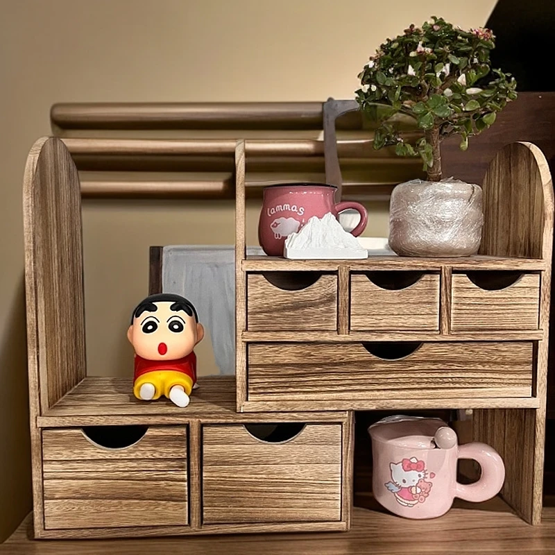 梧桐木轻烧色书架置物架办公室简约