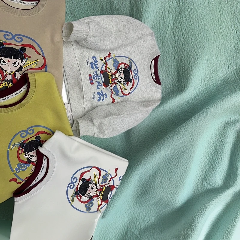 [新哪吒卫衣】2025设计师款  叱咤风云趣味文字男男女童长袖上衣