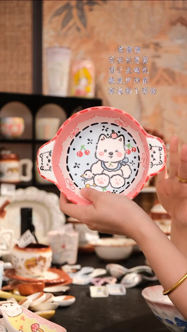 摆件景德镇手工手绘设计师款