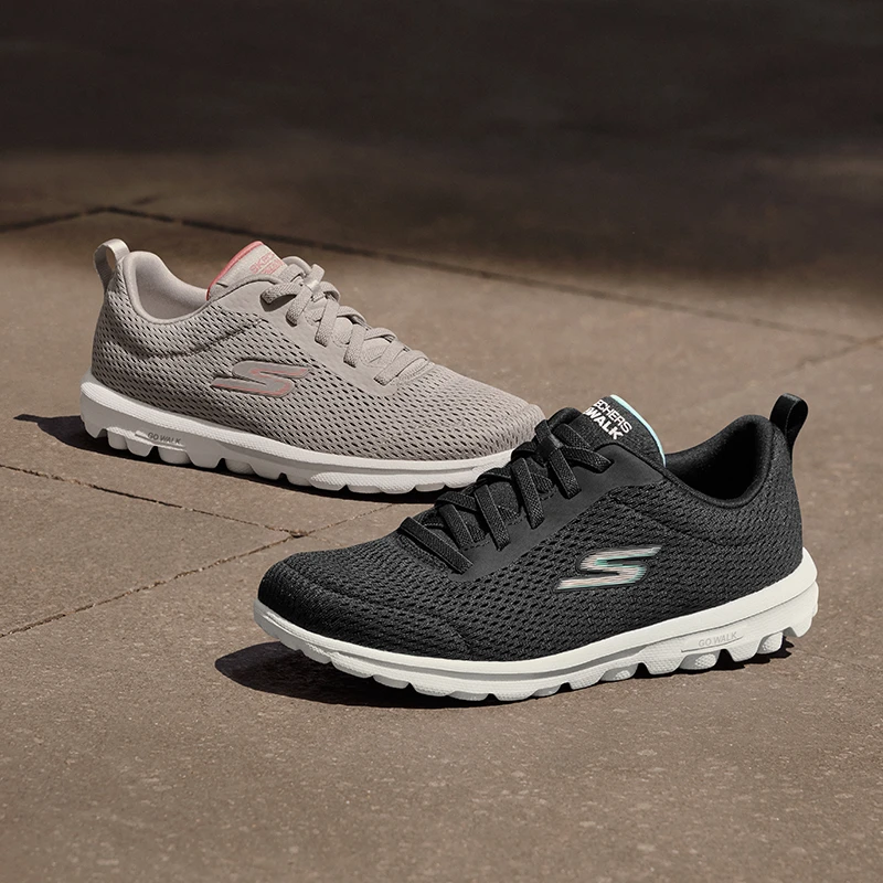 Skechers斯凯奇女鞋一脚蹬健步鞋2025新款舒适透气轻质柔软运动鞋