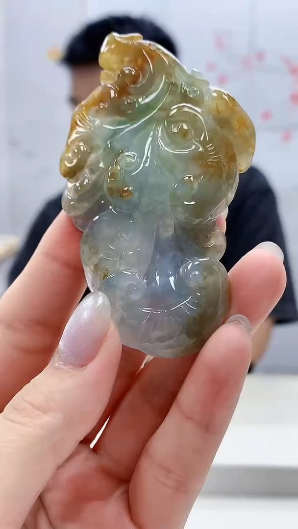 定制翡翠未镶嵌5028lr-毛货挂件88
