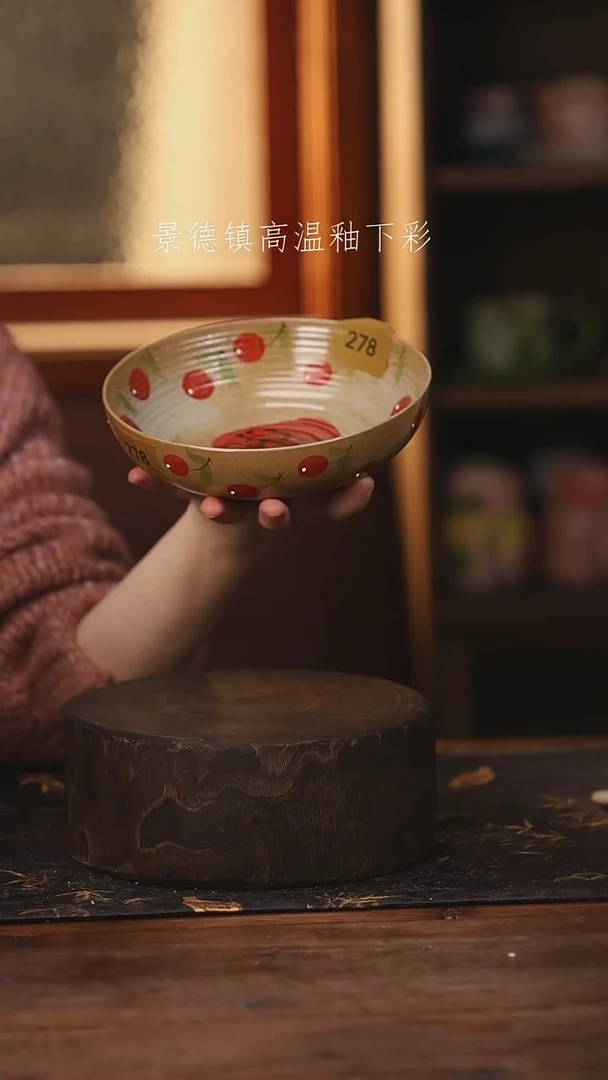 陶瓷景德镇高温釉下手绘陶瓷@L278@