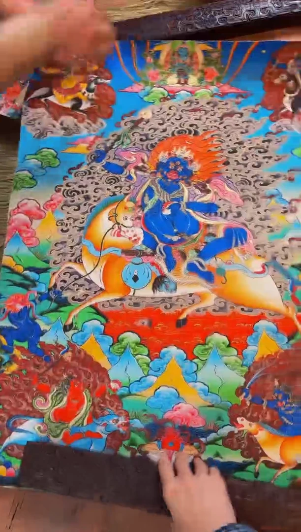 装裱画精品手绘唐卡链接--A160吉祥天母