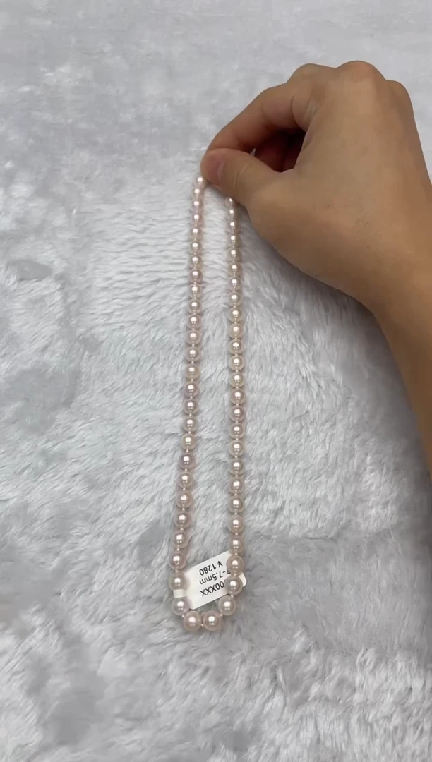 项链银S925镶嵌海水珍珠AK6.5-7mm