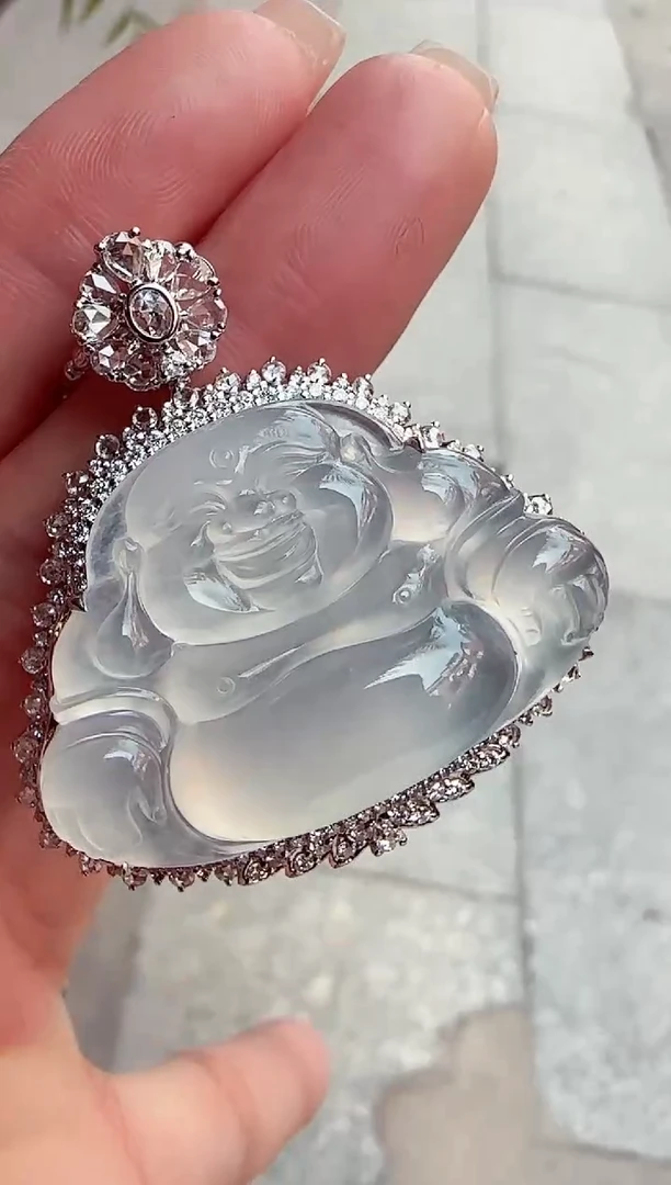 【闪购商品】翡翠吊坠(不含链)18K金镶嵌佛公