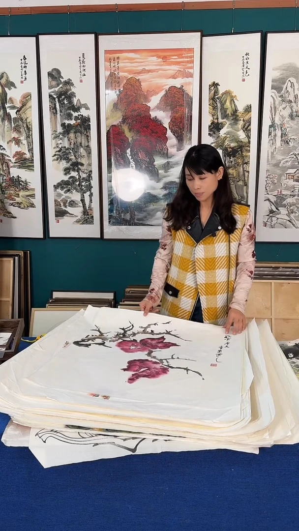 国画80*80石榴画芯