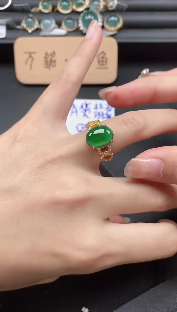 翡翠戒指银S925镶嵌51511