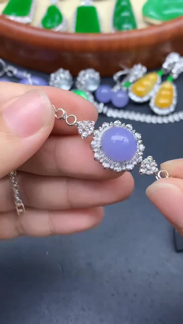 18K金镶嵌手链翡翠340-中国好珍宝