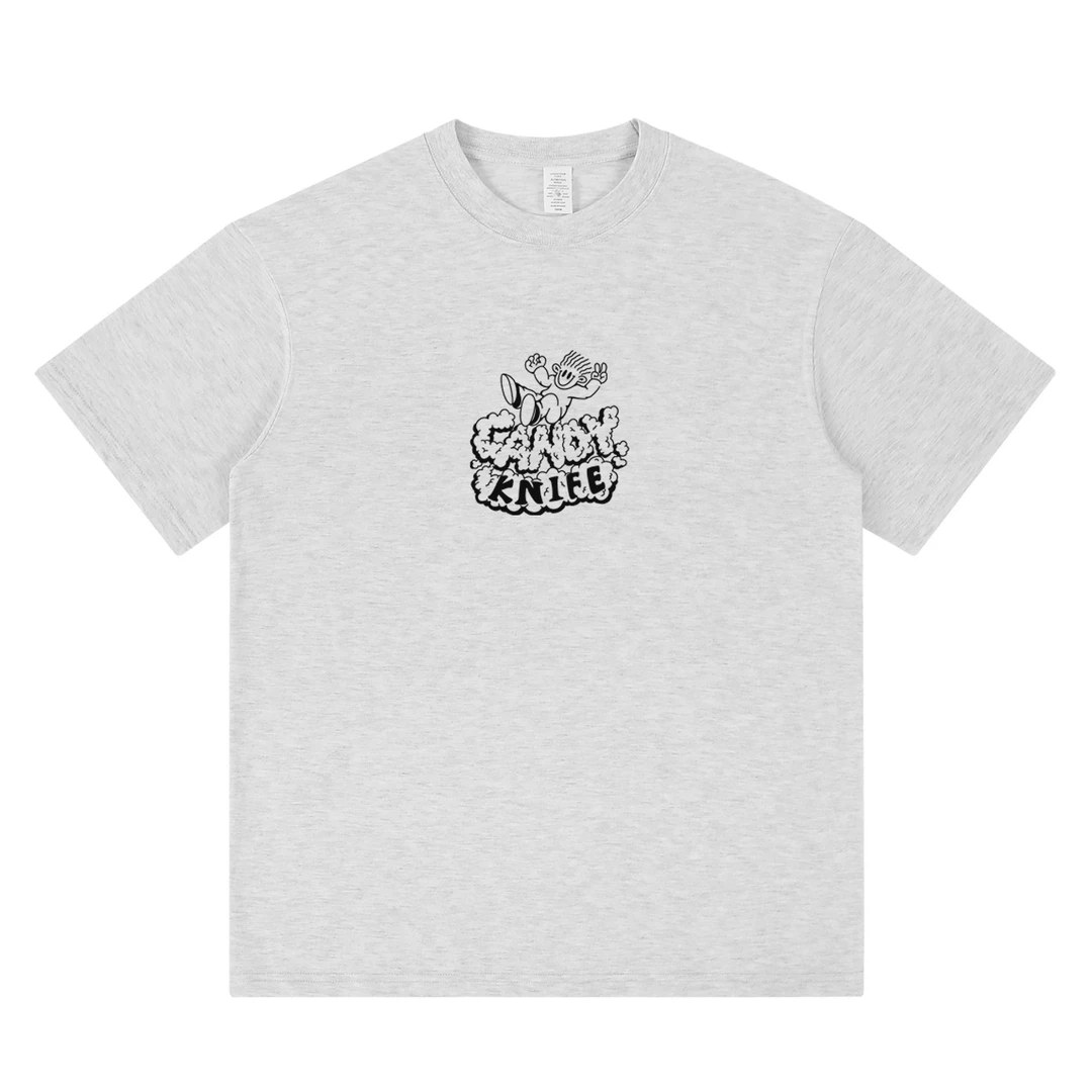 2025新款夏季美式复古卡通印花短袖T恤潮流夏季百搭休闲半袖上衣