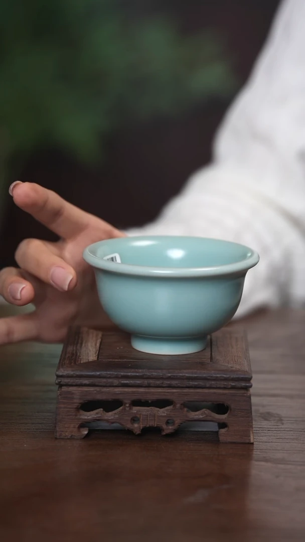 【闪购商品】清凉寺仿古釉手工汝瓷压手杯