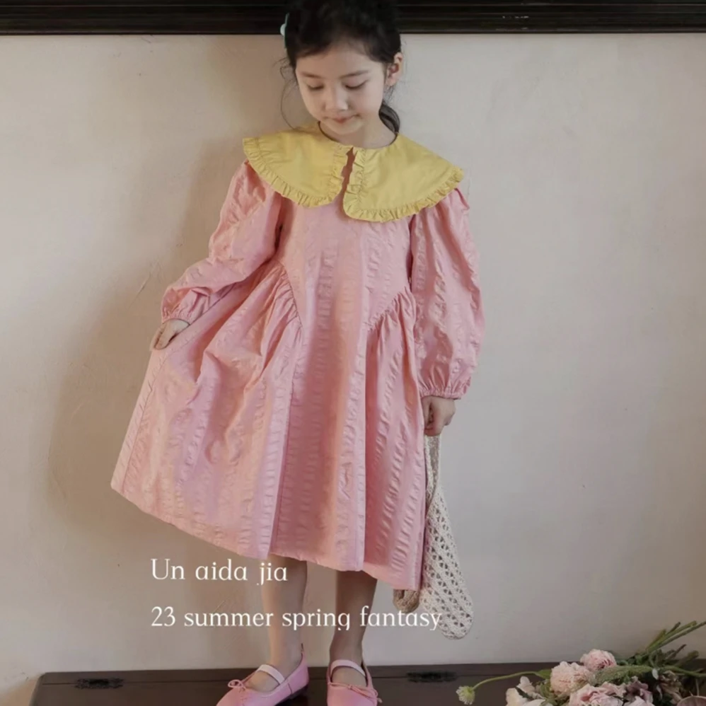 AIDA 女童撞色领连衣裙 83011