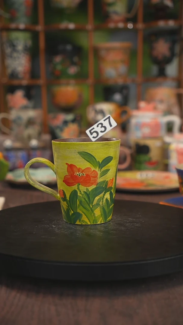 紫砂油画釉下彩手绘537