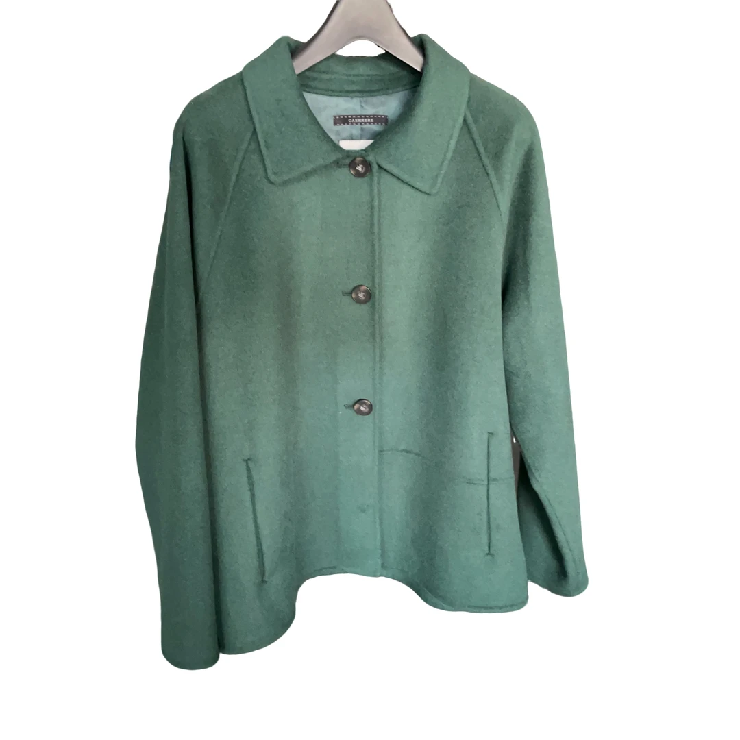 【抹茶】短款娃娃领小个子秋冬百搭宽松大码毛呢外套气质