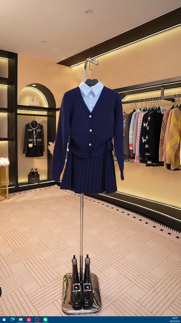 【关关】秋冬百搭套装针织设计师款高定女装时尚 A052