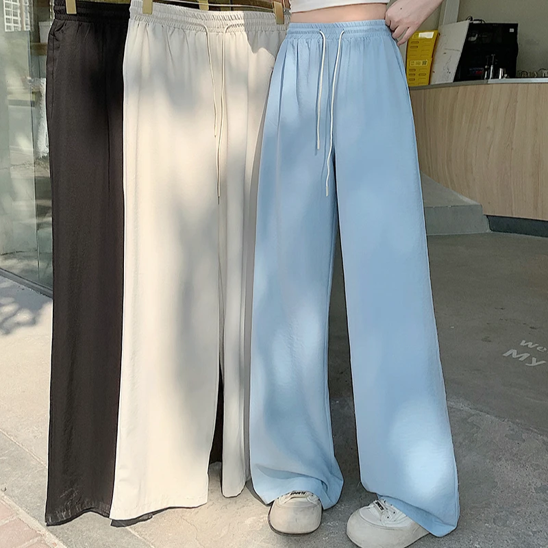 洋开心【软乎乎奶皮裤】春装新款百搭遮胯显瘦a字休闲裤阔腿裤21413