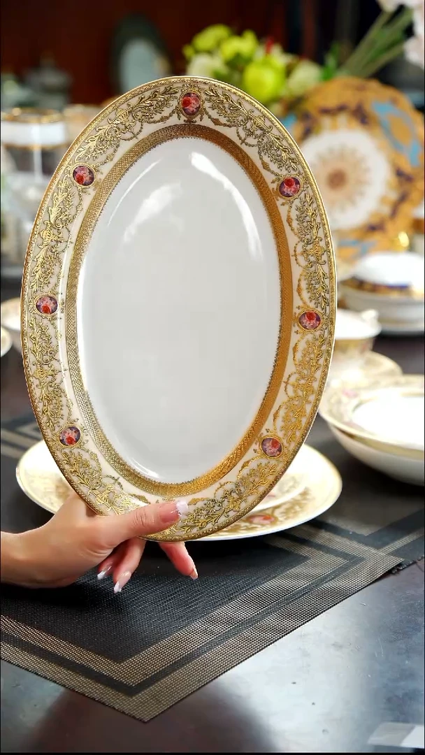 瓷片12英寸鱼盘1个