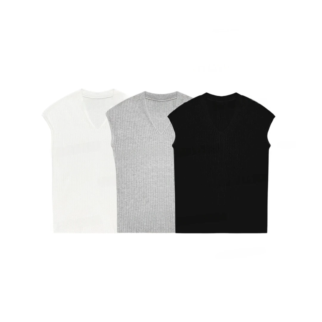 【小月牙】桑蚕丝+羊毛 夏季休闲V领针织衫