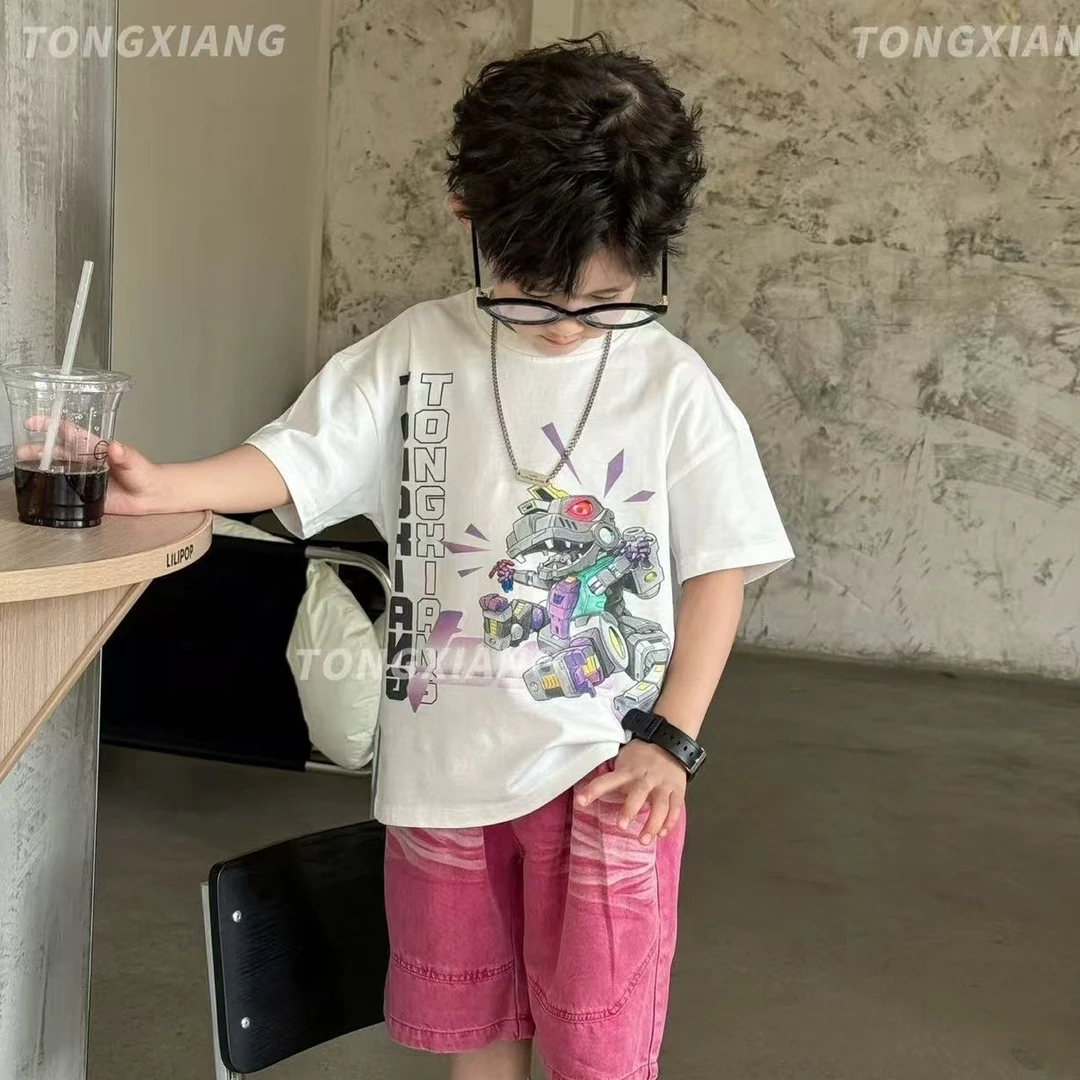 男童卡通洋气短袖t恤夏季新款中小童休闲打底衫儿童夏装半袖上衣