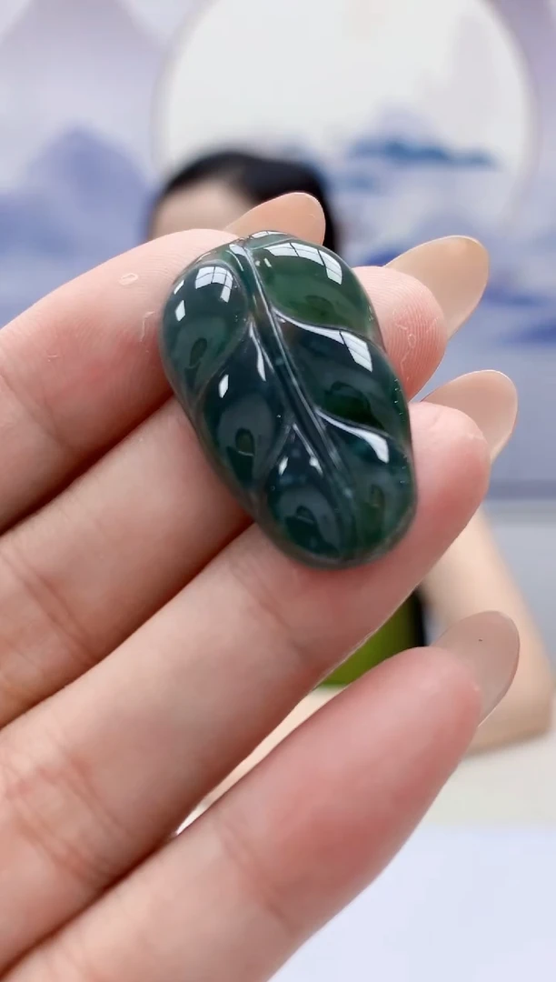 翡翠未镶嵌颈饰4852MM-jj挂件2