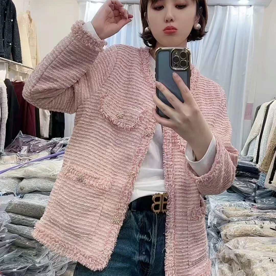 新款大码胖MM气质名媛小香风外套