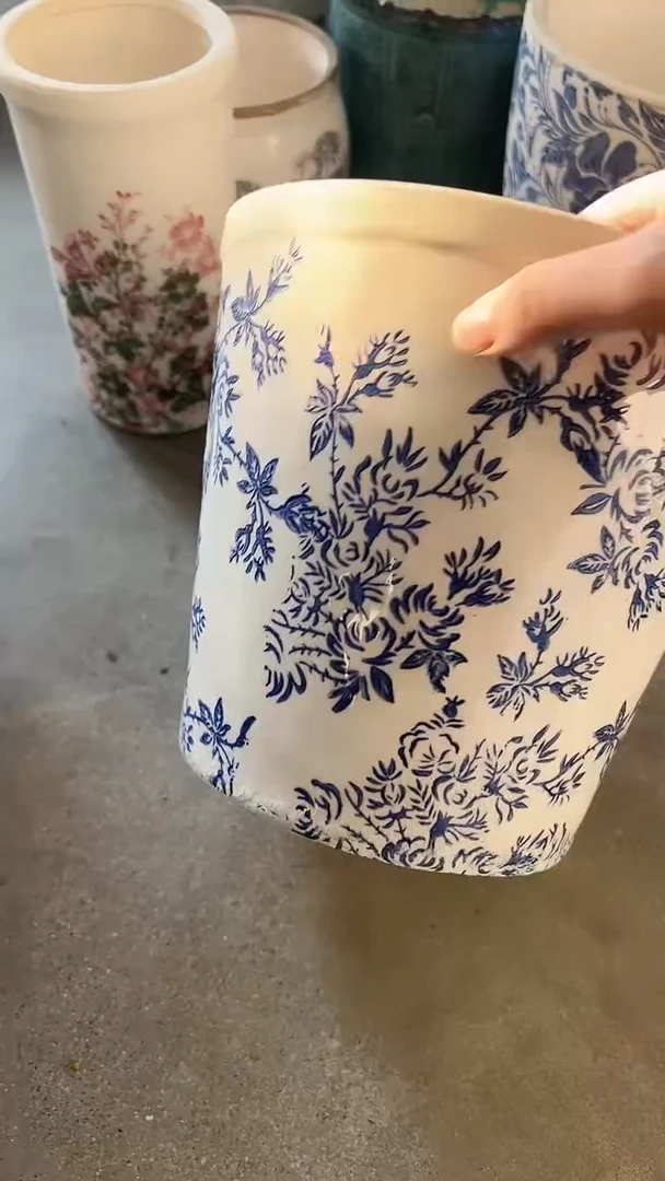 【闪购商品】陶瓷陶瓷花盆高20CM内口19CM