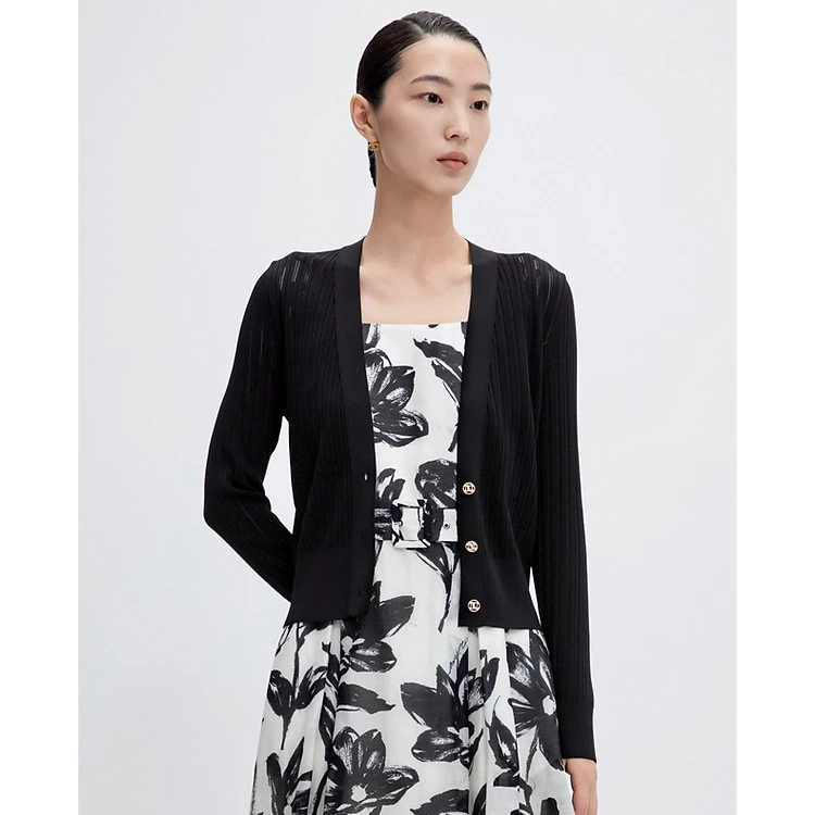 【婷婷专属】奈蔻25夏季都市休闲冰丝材料亲肤舒适精致长袖针织衫