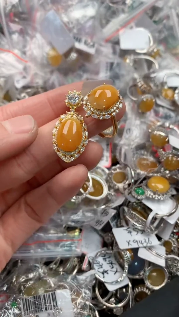 银S925镶嵌戒指翡翠999  8H