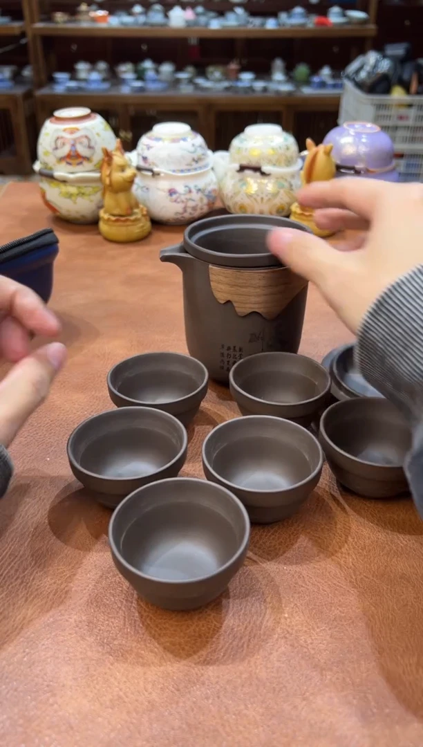 真的很便宜会开片的旅行茶具