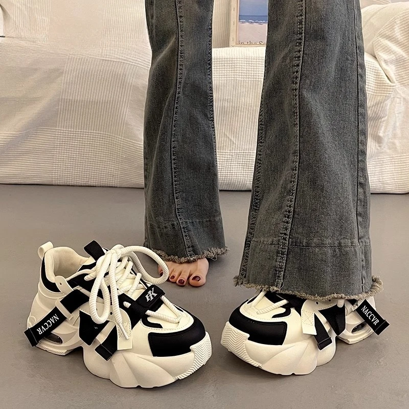 卓诗尼【断码清仓】厚底老爹鞋女春秋季增高2025年新款网红休闲鞋女