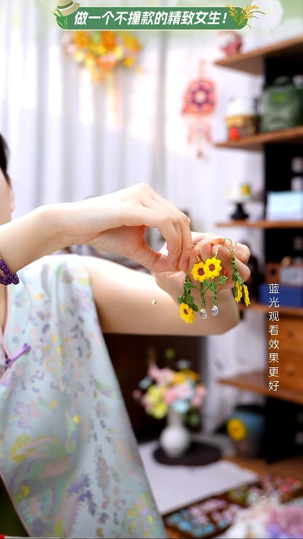 织绣【微钩耳饰】纯手工非遗钩织，随机发一